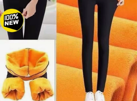 全新清仓） 女裤子黑色外穿加绒加厚冬季修身...