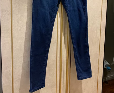 CK加绒弹力牛仔裤蓝色铅笔裤腰围72 裤子...