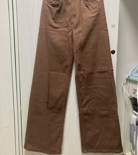 棕色 阔腿直筒裤 弹力 牛仔棉 某H姓名M...