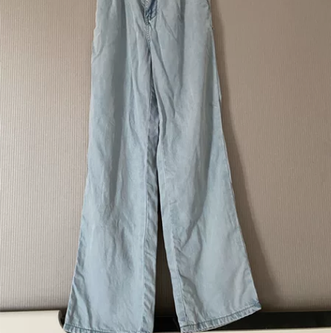 高品质韩版天丝牛仔裤直筒款阔腿裤女装 穿过...