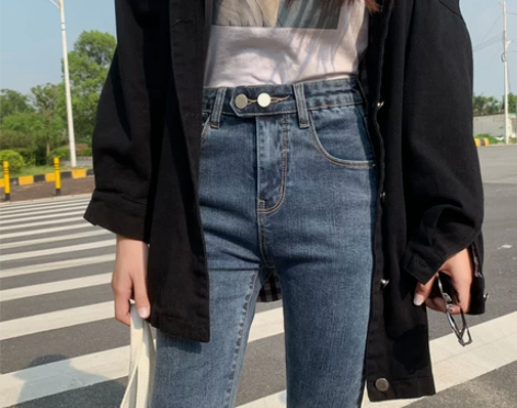 【焕新价】牛仔裤女2019秋装新款高腰修身...