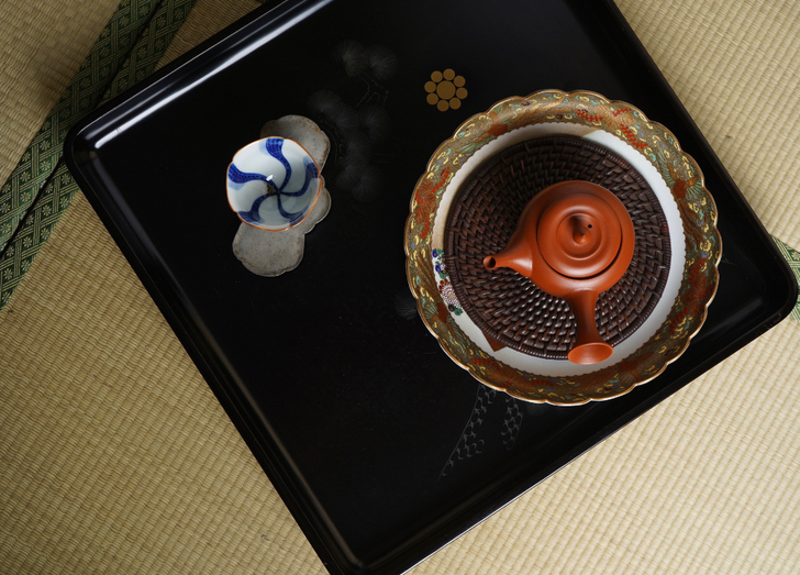 日本漆木##amp；middot；茶盘 实...