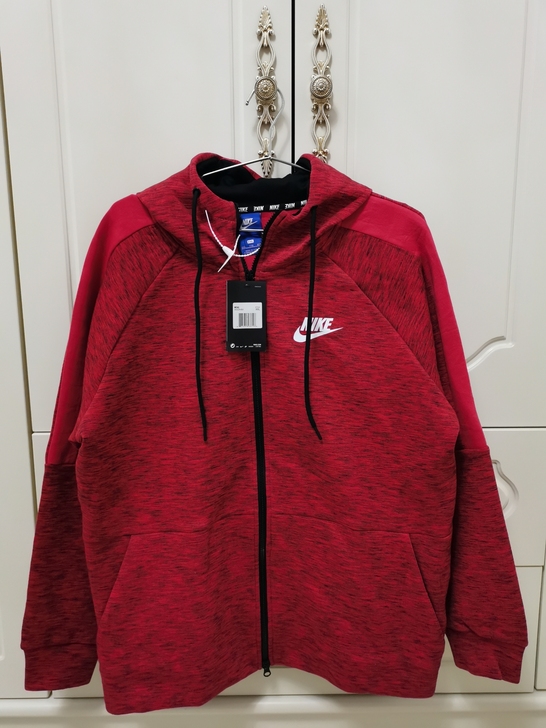 全新正品NIKE/耐克百分百纯棉连帽开衫卫衣
