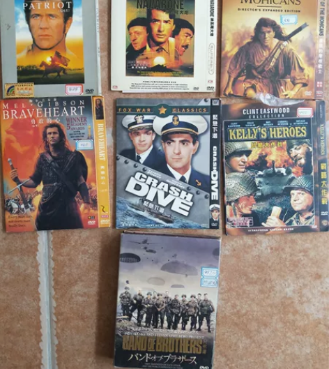 战争题材影片DVD5，碟基本无伤或全新，兄...