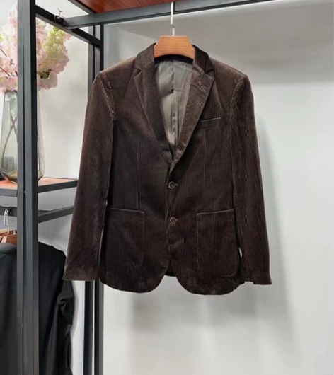 全新海澜之家专柜正品男士灯芯绒西服，深咖色...