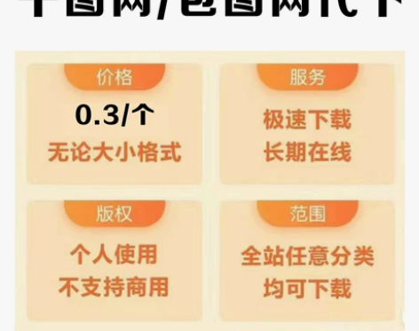 包图网-全站素材材代下/0.3元 不论素材...