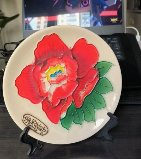 洛阳牡丹摆件，直径17.5CM 感兴趣的话...