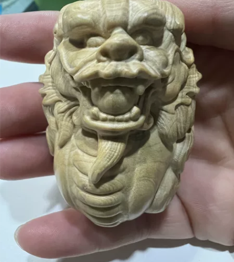 小叶黄杨木雕招财进宝手把件貔貅抱球男士实木...