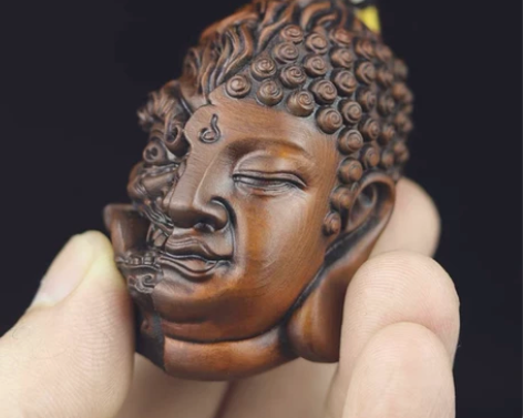 旧藏黄杨木老物件 仿古小叶黄杨木雕一念之间...