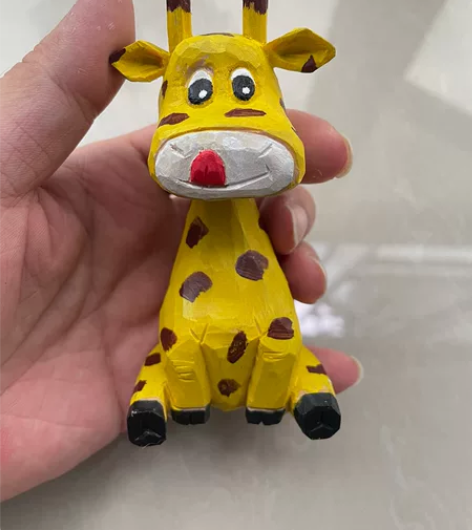 纯手工木作  木雕长颈鹿 感兴趣的话点“我...