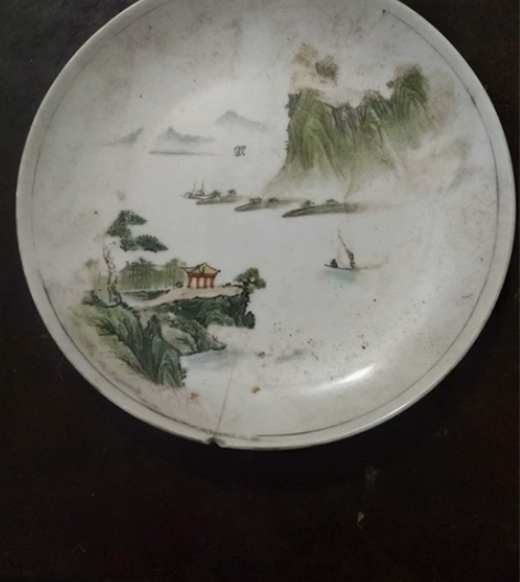 陶瓷，中国景德镇，老物件，山水画亭摆件， ...