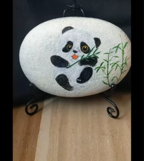 手绘石头画  国宝 手工艺品摆件 作品成品...
