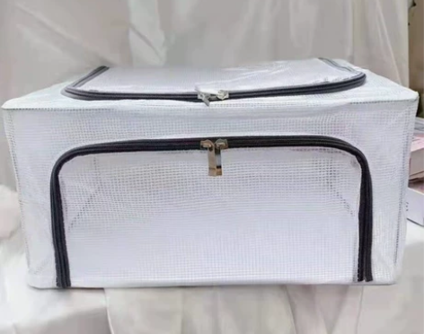 透明收纳箱钢架有盖可折叠防水 衣服，被子，...