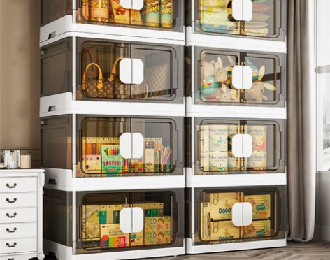 特大号收纳箱衣服被子家用折叠塑料衣柜整理神...