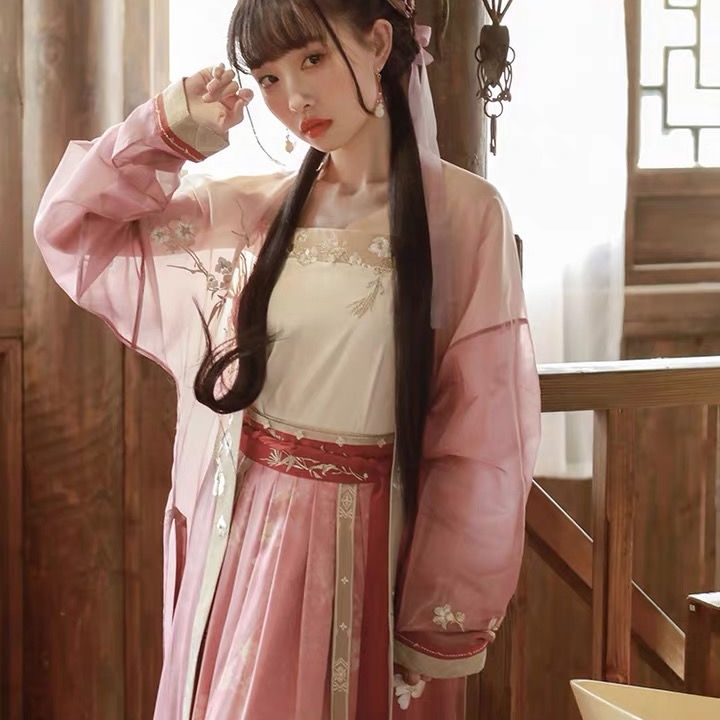 【十三余同款】[美人纱] 绣花褙子吊带褶裙...