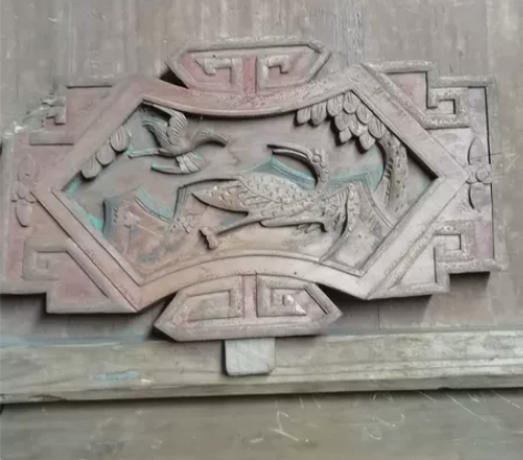 老木雕花板一片松鹤延年民宿茶馆装饰收藏 感...