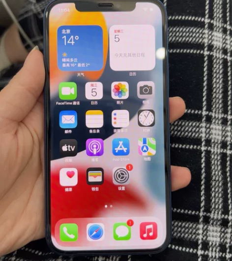 苹果12蓝色128G全原整体成色98新无明...