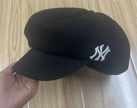 闲置韩国NY字母刺绣八角帽毛呢面料瓜皮帽 ...