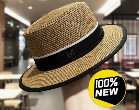 15元包邮，全新网红平顶m标草帽（礼帽） ...