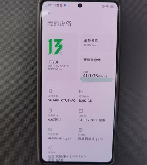黑鲨5pro 成色99新，无磕碰，6月份入...
