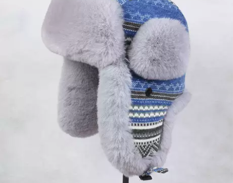 雷锋帽针织帽冬季户外护耳保暖棉帽滑雪帽