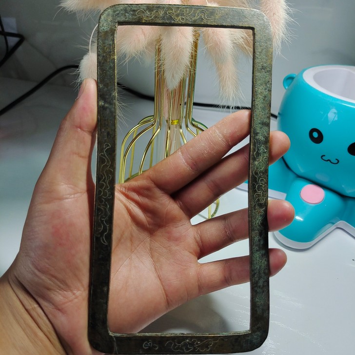老铜镇纸，镇尺，带工，文房雅器