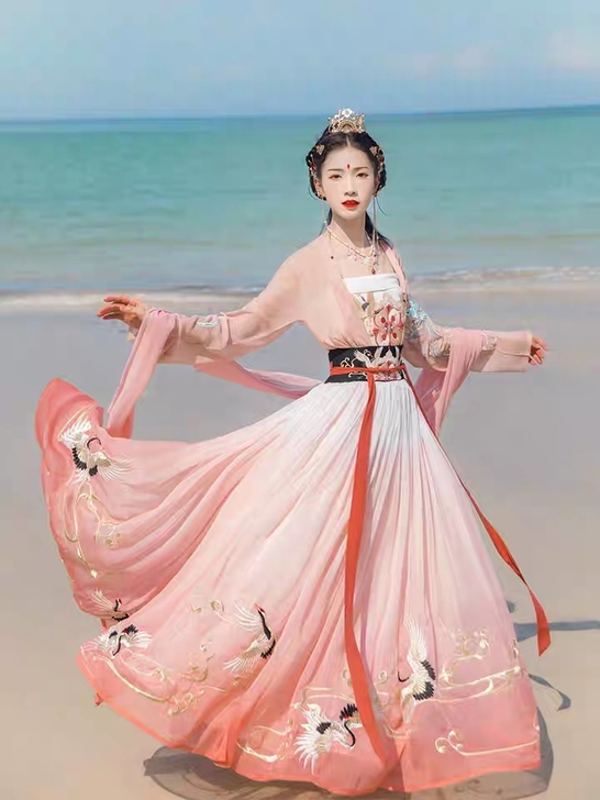 正版汉服出租/汉尚华莲/宋制对襟齐腰襦裙乛乛