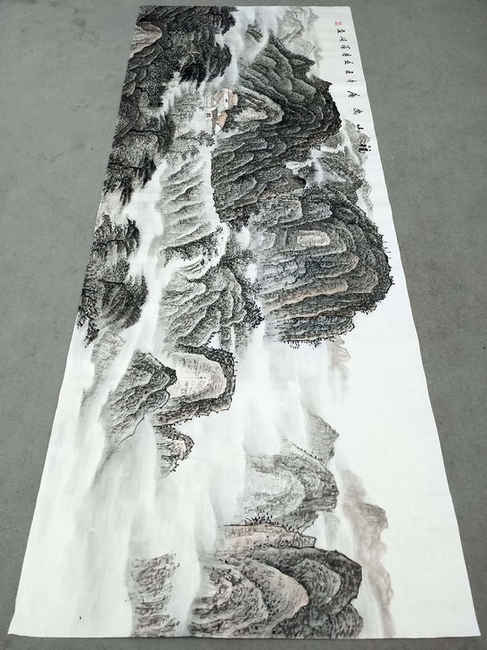 纯手绘小六尺国画山水《福山幽居》