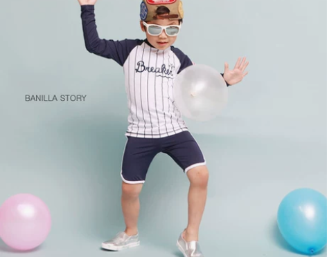 儿童泳衣分体中大童学生防晒速干长袖冲浪服游...