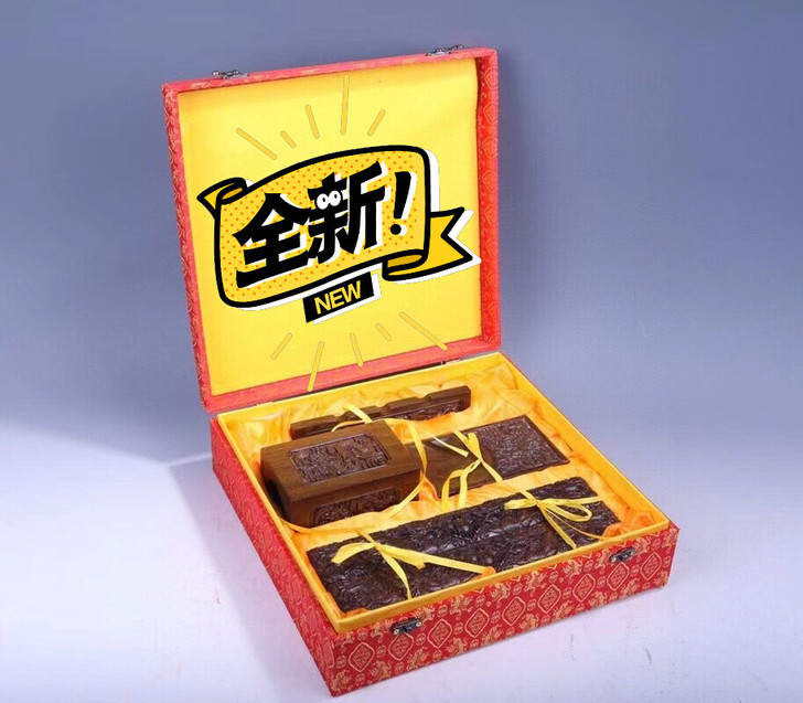 文房四宝品名：雕龙文房四宝材质：黑檀规格：...
