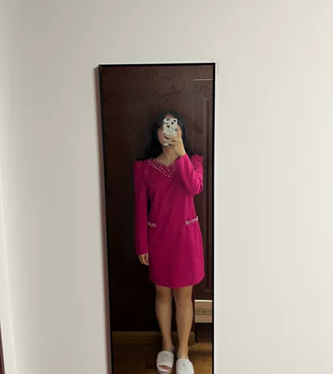 【连衣裙】出紫红色夏秋装连衣裙XL码170...