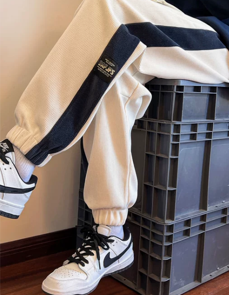 加厚裤子重磅加绒运动卫裤男秋冬束脚裤雪尼尔...