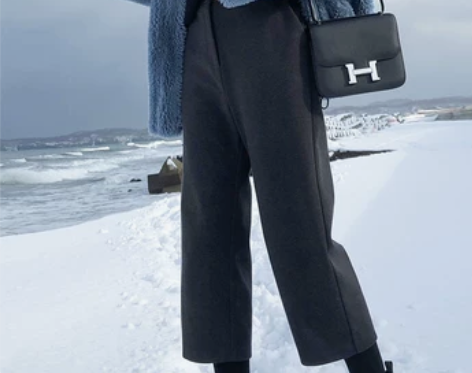 夏诗文 加绒加厚裤子女宽松阔腿裤冬2020...