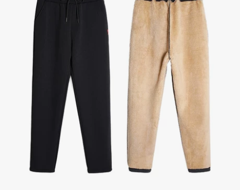 冬季加绒裤子女新款外穿羊羔绒保暖裤加厚宽松...