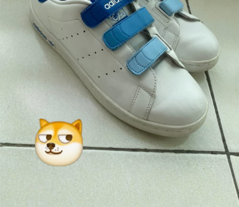 adidas三叶草魔术贴板鞋 男 码数：4...