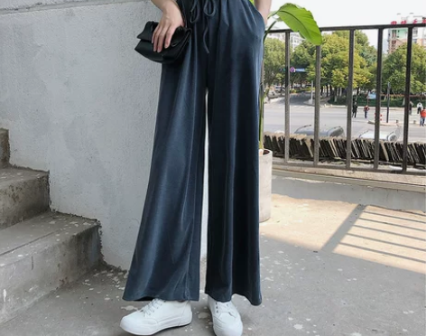 高腰坠感阔腿裤 灰色 感兴趣的话点“我想要...