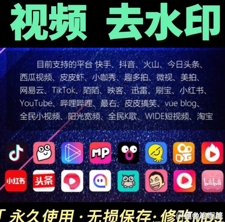 抖音快手小红书短视频去水印一键软件logo...