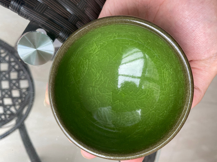 【匠人】炳兴 【品名】苹果绿禅定杯 【器型...