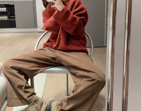 70S超显瘦复古灯芯绒！max早春高腰直筒...