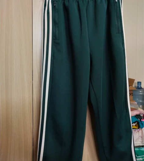 美式复古墨绿色条纹休闲运动裤 全新未洗未穿...