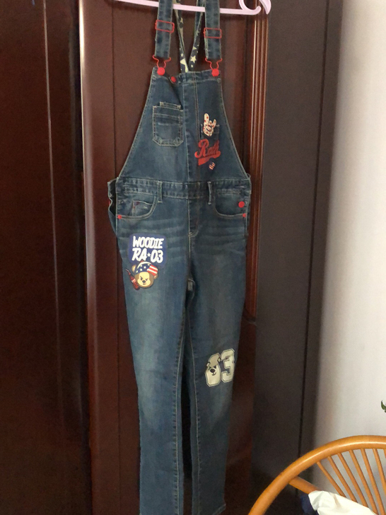 背带牛仔裤，170码，就穿一次，无瑕疵无脏