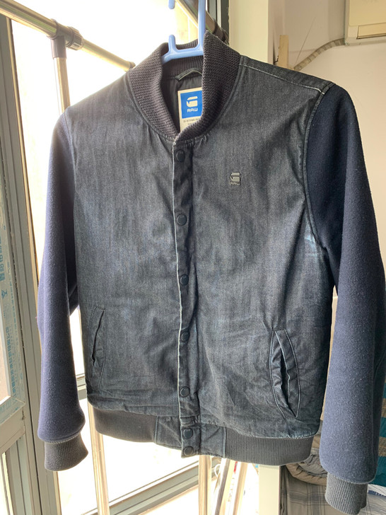 G-star牛仔毛呢双拼棒球棉服。常州X贝...