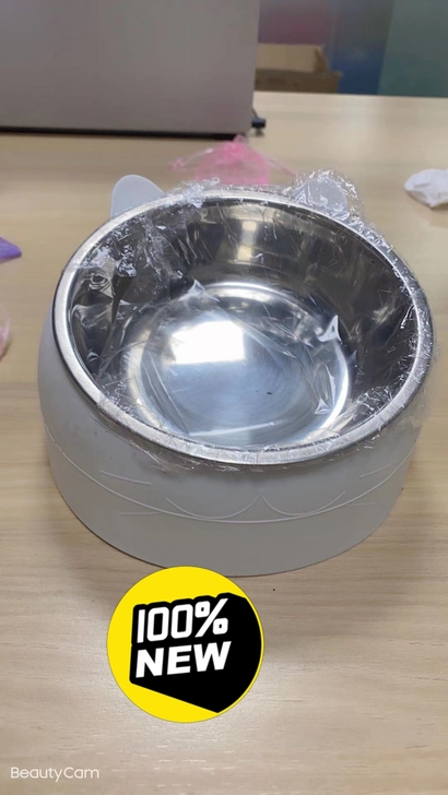 全新猫碗，不锈钢材料包邮哦！
