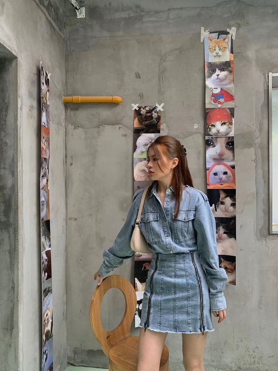 revan芮范牛仔连衣裙全新 正品