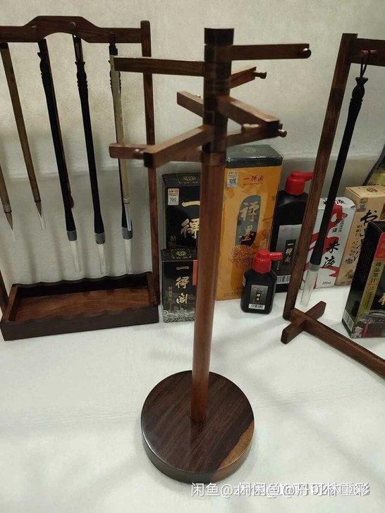 荣宝斋笔架 文房四宝 书法国画初学笔搁檀香...