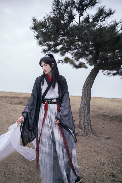 宴山亭传统原创汉服新品【风清尘】交领大袖齐...