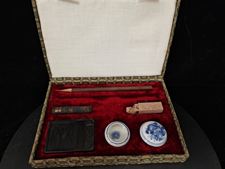 日本回流文房四宝一套 实物拍摄 历史存放物...