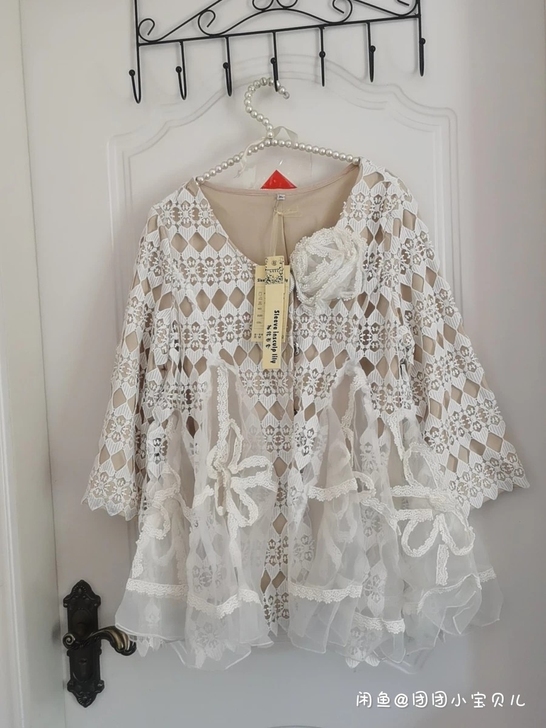蕾丝春装外套七分袖蕾丝衫开衫外套 全新带吊...