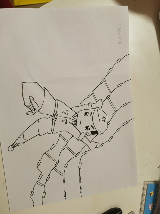 红军长征简笔画，线稿，可涂色，带要求设计。