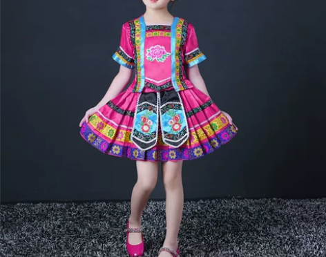 苗族儿童演出服 彝族少数民族男女葫芦丝表演...